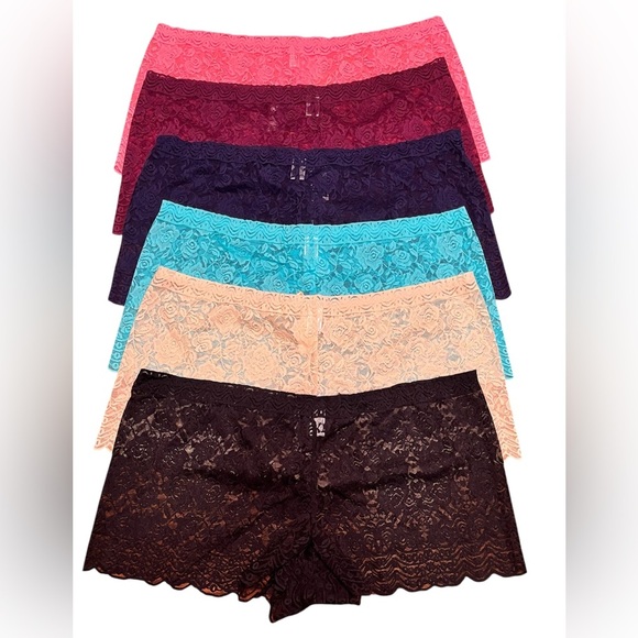 Bodymate Assorted Bundle of 6 Stretch Lace Boyshort Panties Size 3XL - Picture 2 of 8